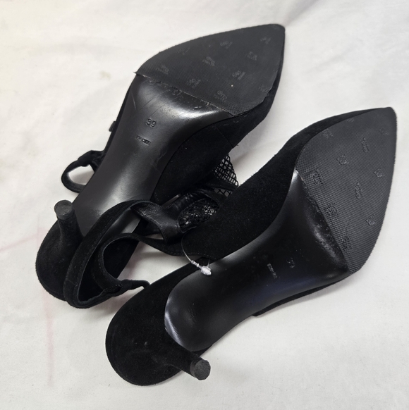 ALEXANDER WANG Women's Size 39 Black Cecile Fishnet Leather Kitten Heel Pumps - Picture 9 of 9